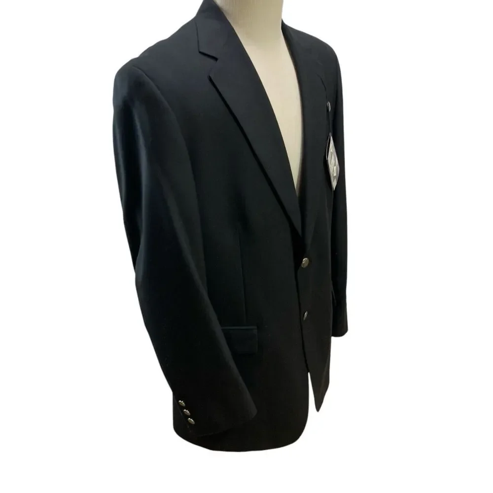 NWT Wall Street Collection Blazer‎ Jacket 44L  Wool Blend Teflon Coated DuPont